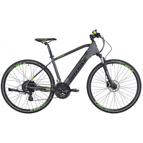 MAXBIKE E Mana 18"seda matt/zelena MY2022