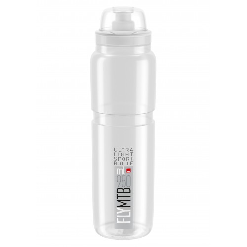 Fľaša FLY MTB transparentná šedé logo 950 ml