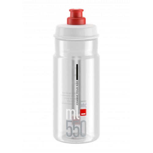 Fľaša JET transparentná červené logo 550 ml