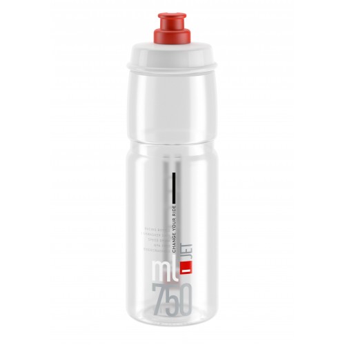 Flasa ELITE Jet 750ml transparentna cervene logo